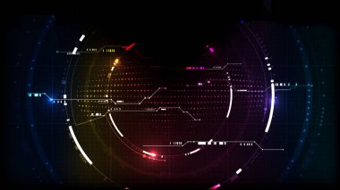 Teknolojik Sistem şifreleme gelecekteki devre hud arayüzü arka plan vektör tasarımı