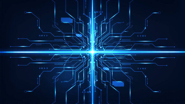 Abstract digital technology operating system circuit background template vector design