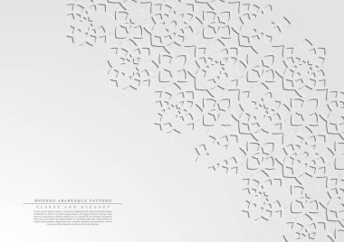 Modern Arabesk çiçek beyaz desenli arka plan şablonu vektör tasarımı