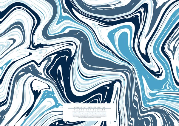 Marmor mönster samling abstrakta textur marinblå bakgrund Stockvektor