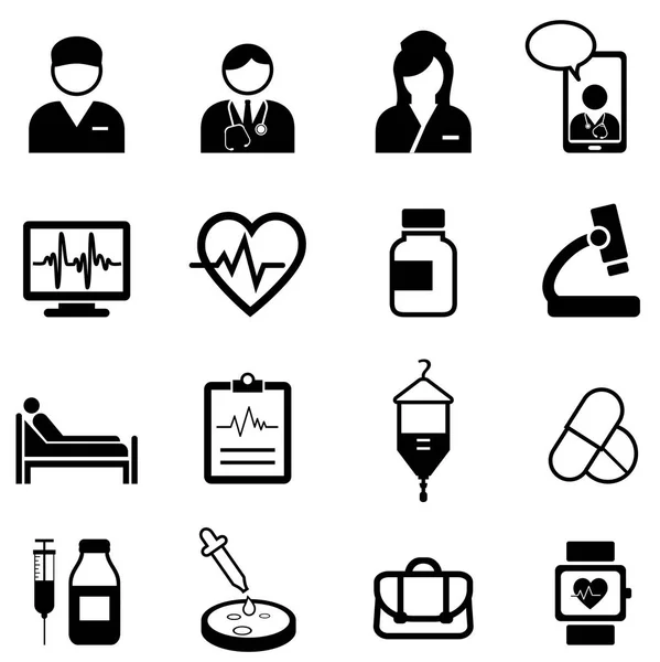 Conjunto Iconos Médicos Sanitarios Salud — Vector de stock