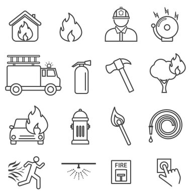 Ateş, alev, Emanet satır Icon set