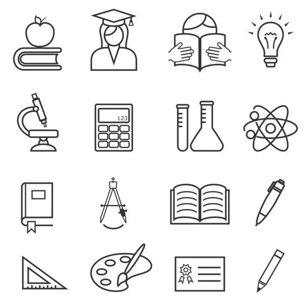 Set di icone di scuola e istruzione Grafiche Vettoriali