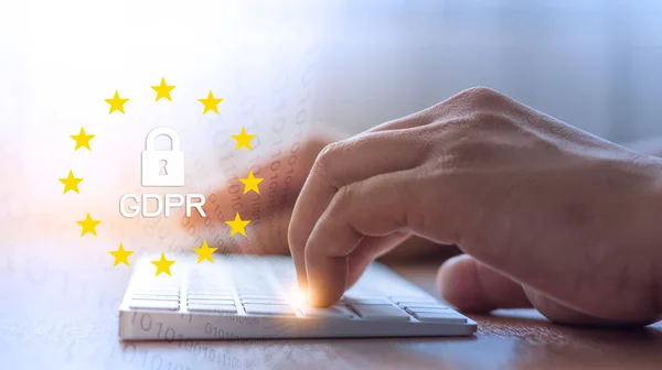 Gdpr Γενικός Κανονισμός Προστασίας Δεδομένων Έννοια Επιχείρηση Δακτυλογράφηση Πληκτρολογίου Φωτογραφία Αρχείου