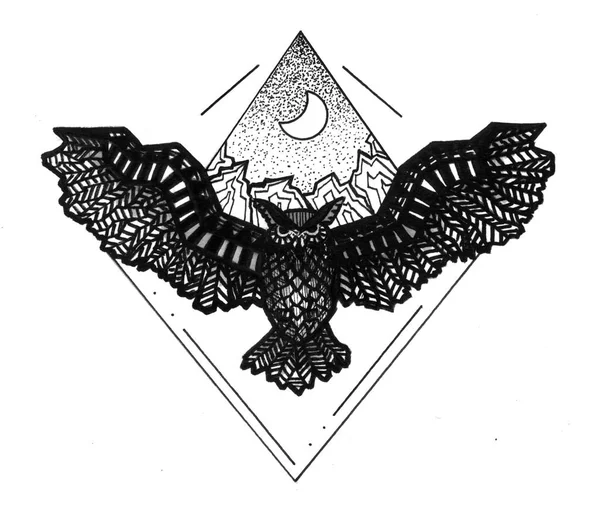 Geometric Dragonfly Tattoo Idea — Stockfoto