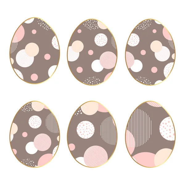 Abstract set of easter eggs with dots — Stock Vector