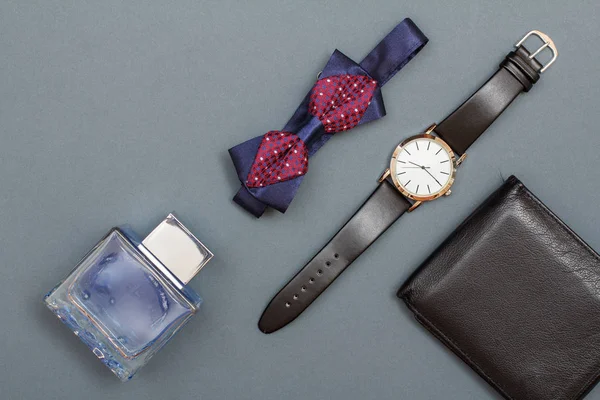 Set van mannen accessoires in Business stijl. Luxe zakenman attributen — Stockfoto