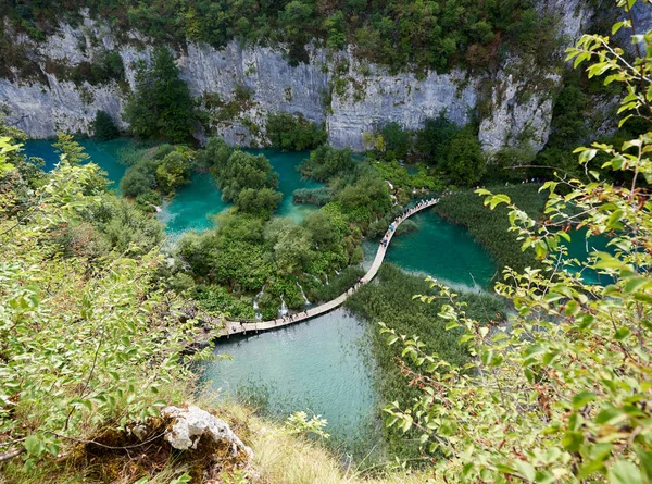 Parcul Național Lacurile Plitvice Centrul Patrimoniului Mondial Unesco Vedere Aeriană — Fotografie, imagine de stoc
