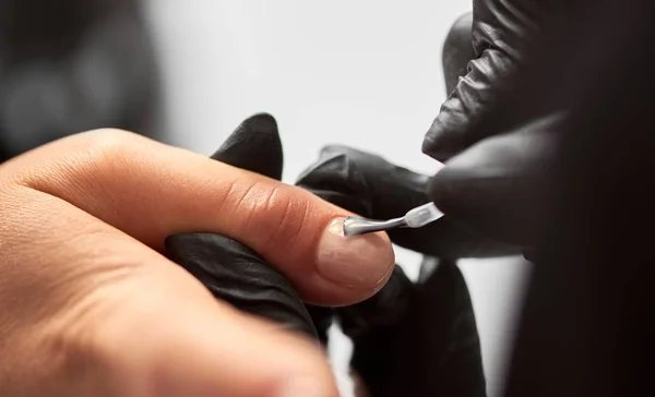 Proces Van Het Maken Van Manicure Salon Close Van Manicure — Stockfoto