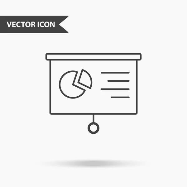 Ilustración Vectorial Simple Icono Tablero Proyección Para Proyector Con Gráficos — Vector de stock