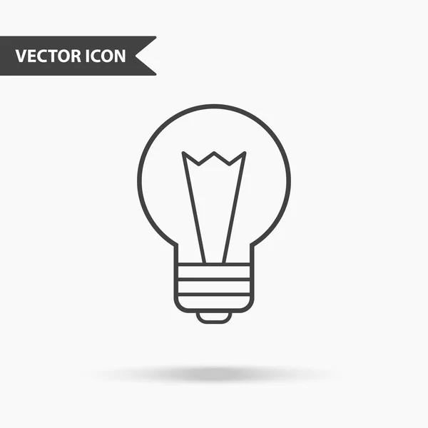 Simple Vector Illustration Icon Electric Light Bulb Flat Image Thin — Stock Vector