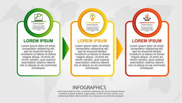 Modern vektör çizim 3d. Şablon üç öğeleri ve yayla infographics dikdörtgenler ve daireler. İş, sunumlar, web tasarım, 3 adımda diyagramları için tasarlanmış. Adım adım.