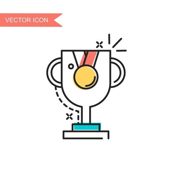 Modern Simple Flat Vector Illustration Icon Winner Cup First Place — Stock Vector