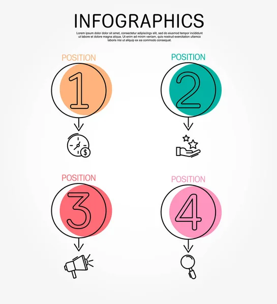 Moderne Und Einfache Vektorillustration Vier Kreise Infografik Vorlagen Elemente Sektoren — Stockvektor