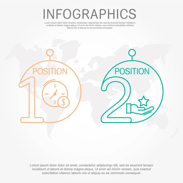 Moderne Und Einfache Vektorillustration Zwei Kreise Infografik Vorlagen Elemente Sektoren — Stockvektor