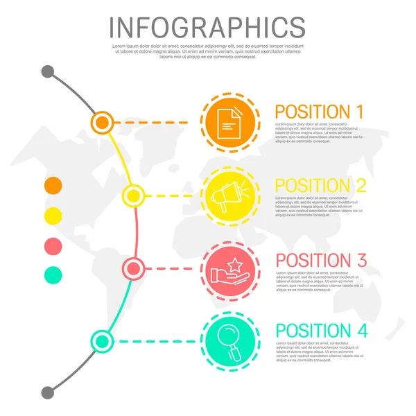 Ilustração Moderna Vetores Planos Modelo Infográficos Circulares Com Quatro Elementos — Vetor de Stock