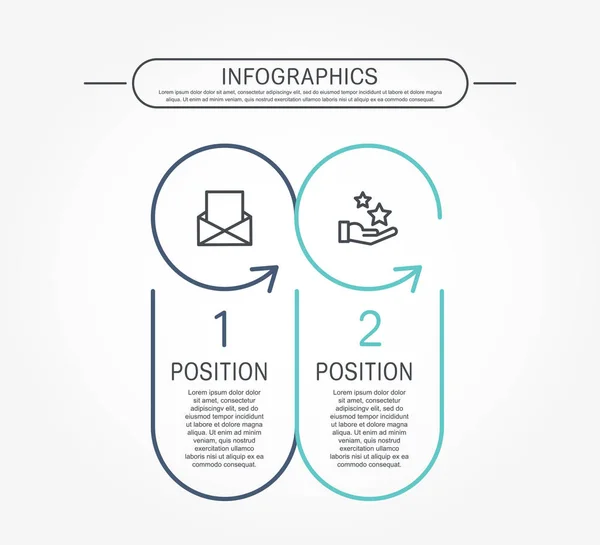 Moderne Flache Vektordarstellung Vorlage Infografiken Mit Zwei Elementen Kreisen Und — Stockvektor