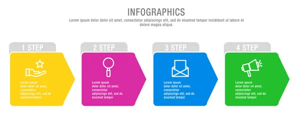 Современная Векторная Иллюстрация Прямоугольный Инфографический Шаблон Четырьмя Элементами Квадратами Процентами — стоковый вектор