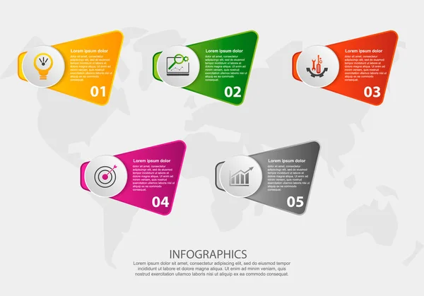 Ilustração Vetorial Moderna Pétala Modelo Infográfico Etiqueta Com Cinco Elementos — Vetor de Stock