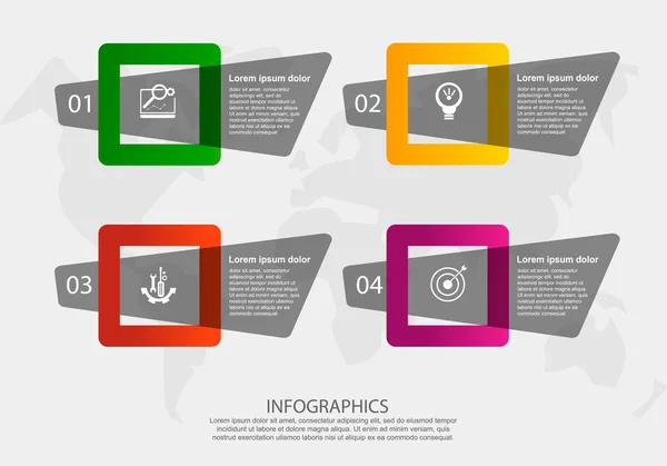 Moderne Vektorillustration Blütenblatt Etikett Infografik Vorlage Mit Vier Elementen Und — Stockvektor