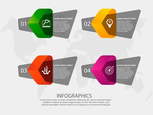 Illustration Vectorielle Moderne Modèle Infographique Étiquette Pétale Avec Quatre Éléments — Image vectorielle