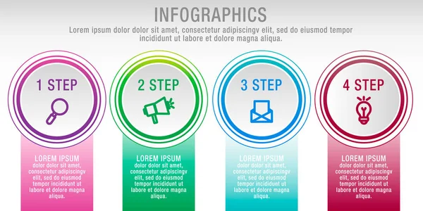 Modern Vector Illustration Infographic Circles Template Four Elements Sectors Icons — Stock Vector