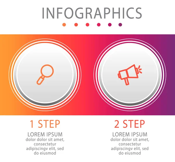 Illustration Vectorielle Moderne Modèle Cercles Infographie Avec Deux Éléments Secteurs — Image vectorielle