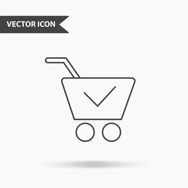 Ilustração vetorial moderna e simples do ícone de carrinhos de compras. Imagem plana com linhas finas para aplicação, interface, apresentação, infográficos em fundo isolado — Vetor de Stock