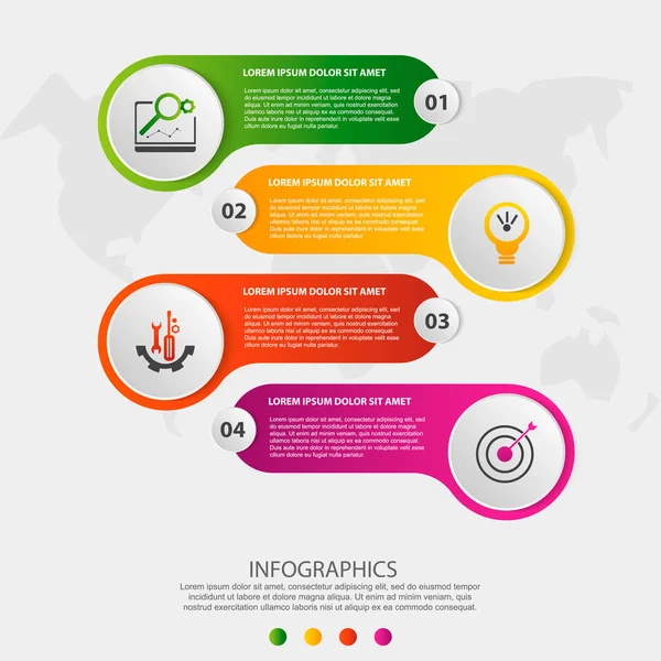 Illustration Vectorielle Moderne Modèle Infographie Circulaire Avec Quatre Éléments Icônes — Image vectorielle