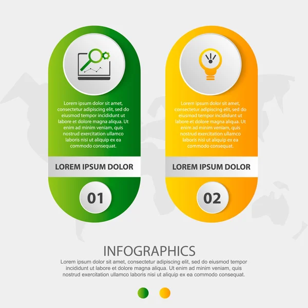 Ilustração Vetorial Moderna Modelo Infográfico Circular Com Dois Elementos Ícones — Vetor de Stock