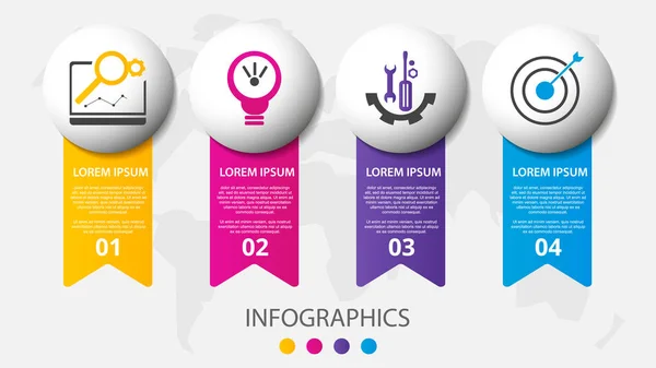 Vector Infographic Sjabloon Voor Vier Label Diagram Grafiek Presentatie Cirkels — Stockvector
