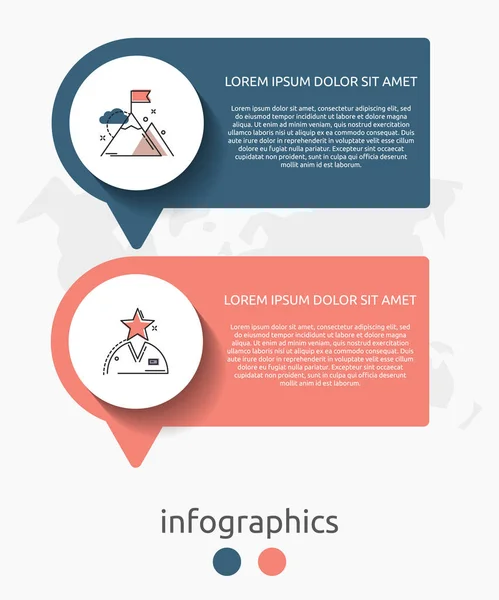 Infografía Vectorial Círculos Planos Plantilla Para Dos Etiquetas Diagrama Gráfico — Vector de stock