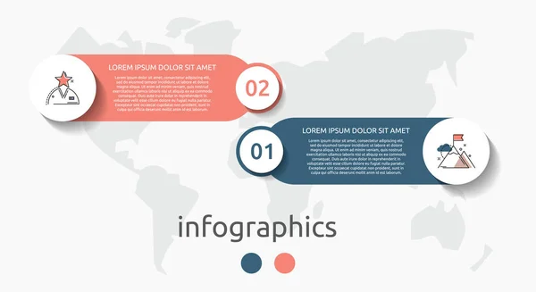 Graphisme Vectoriel Cercle Gabarit Plat Pour Deux Étiquettes Diagramme Graphique — Image vectorielle