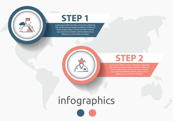 Vektorinfografik Flache Vorlagenkreise Für Zwei Etiketten Diagramm Grafik Präsentation Business — Stockvektor