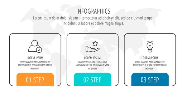 Nowoczesny Wektor Płaski Ilustracji Szablon Strzałki Infografiki Trzema Elementami Kształtami — Wektor stockowy