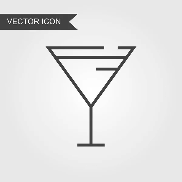 Icono de línea de vidrio de cóctel. Estilo lineal del correo del vector para la página del Web site, comercialización, aplicación móvil, elemento de diseño, logotipo en fondo aislado — Vector de stock