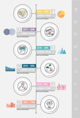 Vector Infographics düz şablon daireler. Diyagram, grafik, sunum, iş kavramı seçenekleri, içerik, akış şeması, zaman çizelgesi, iş akışı, pazarlama, afiş, web tasarımı, adım adımı için kullanılabilir