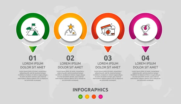 Vector cercuri șablon 3D infografic pentru patru săgeată de hârtie, diagramă, grafic, prezentare. Conceptul de afaceri cu 4 opțiuni. Spațiu gol pentru conținut, pas pentru pas, cronologie, flux de lucru, marketing, web — Vector de stoc