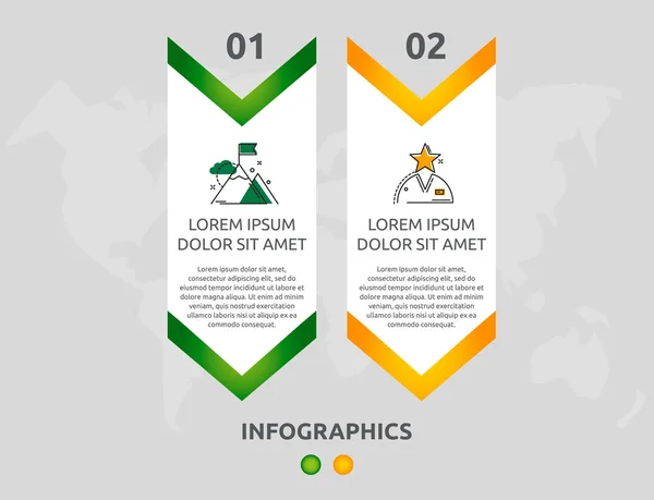 Flecha de plantilla de infografía 3D moderna vectorial para dos diagramas, gráfico, presentación. Concepto de negocio con 2 opciones e iconos. Espacio en blanco para el contenido, paso a paso, línea de tiempo, flujo de trabajo, web — Vector de stock