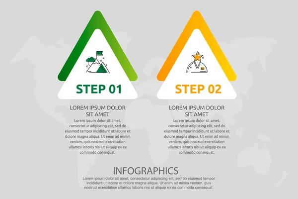 삼각형과 화살표가 인포그래픽 템플릿입니다 단계와 비즈니스 기하학적 타임라인 워크플로우 프레젠테이션 — 스톡 벡터