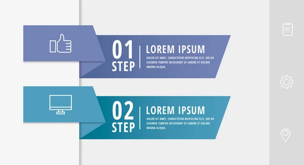Infografía vectorial flechas planas de plantilla para dos diagramas, gráfico, presentación. Concepto de negocio con 2 rectángulos. Para contenido, diagrama de flujo, paso a paso, cronología, marketing, visualización de datos, web — Vector de stock