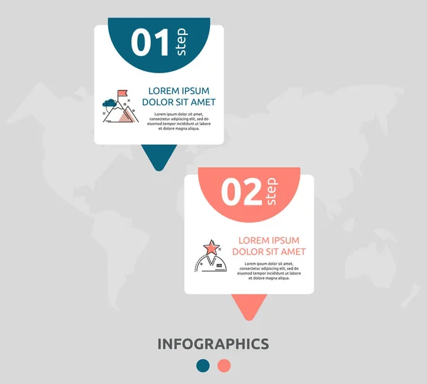 Modèle Vectoriel Infographique Plat Rectangle Flèche Pour Deux Diagrammes Graphique — Image vectorielle