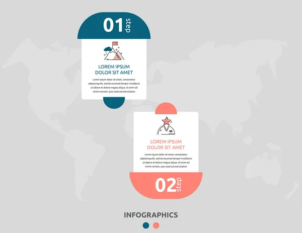 Vector Șablon Plat Infografic Dreptunghiuri Pentru Două Diagrame Grafic Diagramă — Vector de stoc