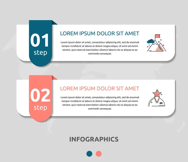 Vector Infographic Flat Template Rectangles Two Diagrams Graph Flowchart Timeline — Stock Vector