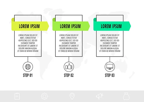 Plantilla Infografías Lineales Diseño Creativo Línea Temporal Ilustración Del Vector — Vector de stock