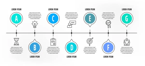 Cercles Infographie Avec Étapes Icônes Modèle Vectoriel Plat Peut Être — Image vectorielle