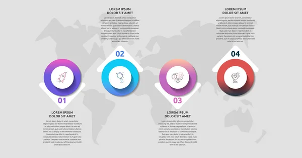 Infográficos Com Círculos Setas Modelo Vetor Moderno Pode Ser Usado — Vetor de Stock