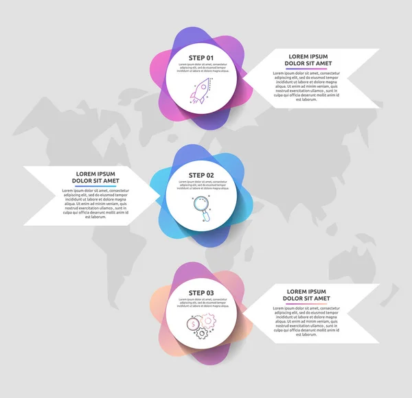 Infografikák Körrel Nyíllal Modern Vektor Sablon Használható Három Diagramok Web — Stock Vector