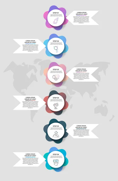 Infografica Con Cerchi Frecce Modello Vettoriale Moderno Può Essere Utilizzato — Vettoriale Stock