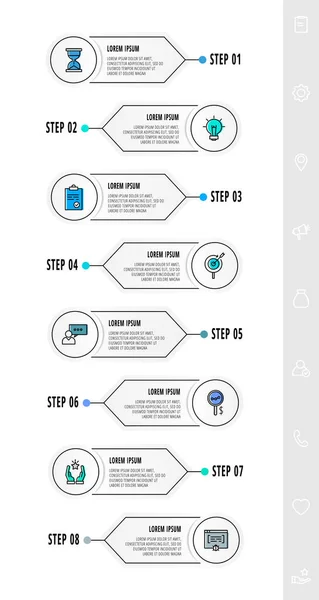 Инфографика Векторного Круга Стрелками Шаг Шаблон Линии Используется Диаграммы Бизнеса — стоковый вектор